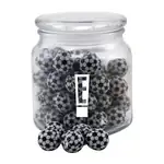 Round Glass Jar with chocolate soccer balls