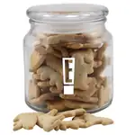 Round Glass Jar with animal crackers