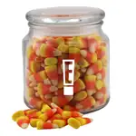 Round Glass Jar with candy corn