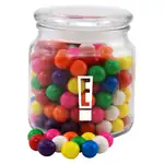 Pot rond en verre avec boules de gomme