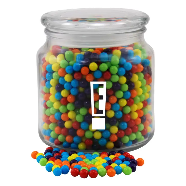 Round Glass Jar with mini jawbreakers
