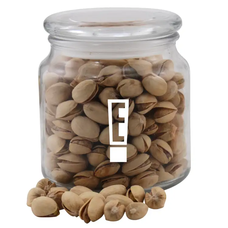 Pot rond en verre avec pistaches