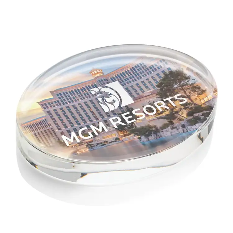 Logan Oval Crystal Paperweight - Multicolor #3