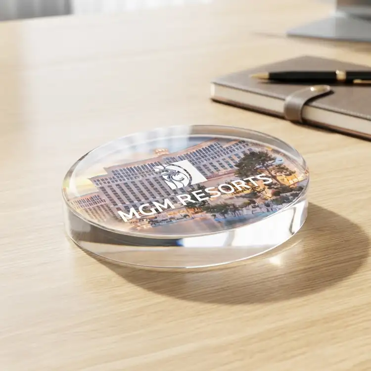 Logan Oval Crystal Paperweight - Multicolor #5