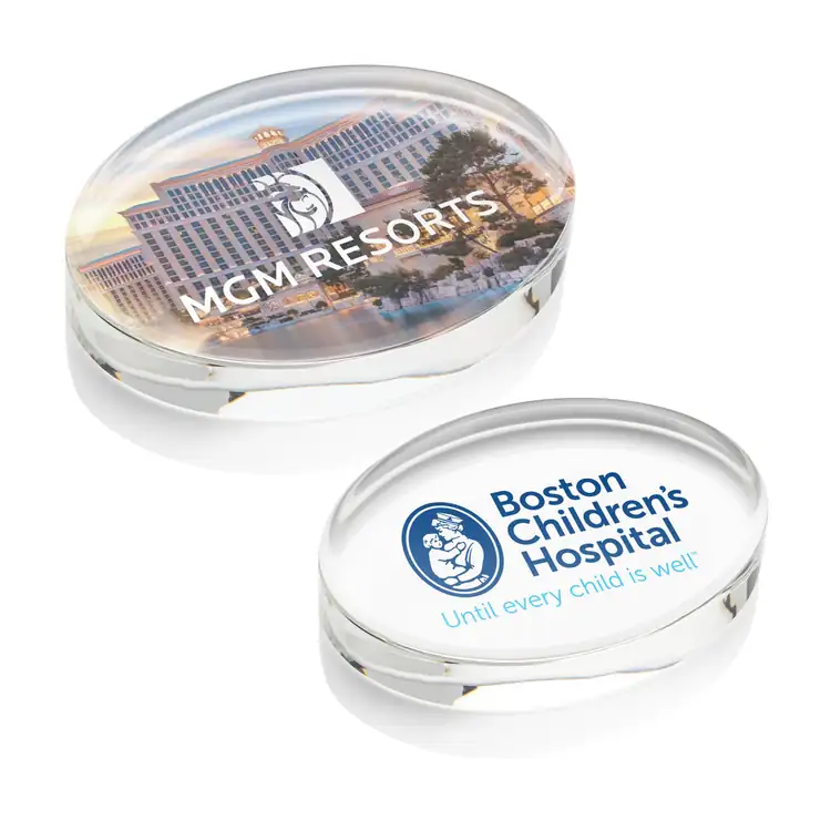 Logan Oval Crystal Paperweight - Multicolor