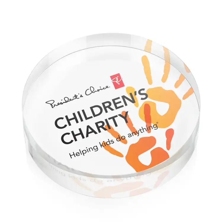 Medina Round Optical Crystal Paperweight - Multicolor