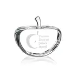 Argyle Optical Crystal Paperweight - Apple - Deep Etch
