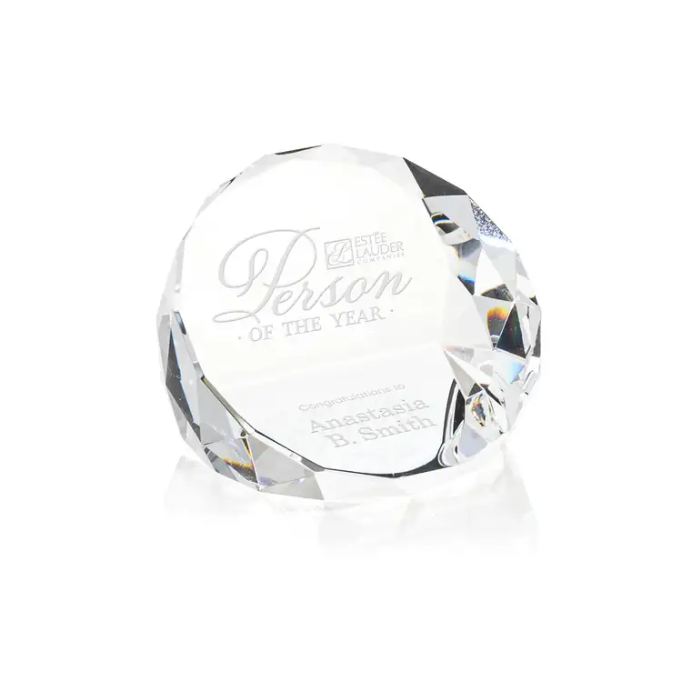 Chiltern Optical Crystal Paperweight - Deep Etch #2