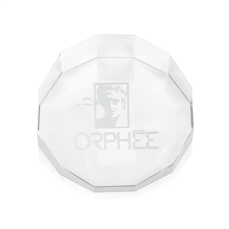 Cloverdale Optical Crystal Paperweight - Deep Etch #2