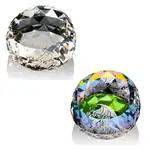 Gem Cut Optical Crystal Paperweight - Deep Etch