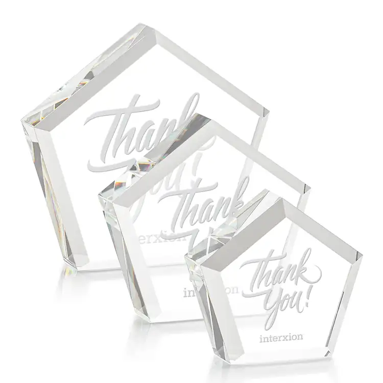 Genosee Optical Crystal Paperweight - Deep Etch