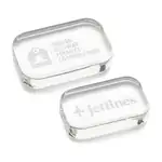 Halperin Rectangular Glass Paperweight - Deep Etch