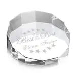 Havitur Optical Crystal Paperweight - Deep Etch