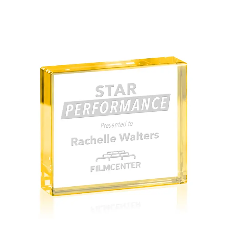 Verona Starfire Crystal Paperweight - Deep Etch #12