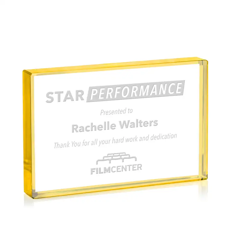 Verona Starfire Crystal Paperweight - Deep Etch #15