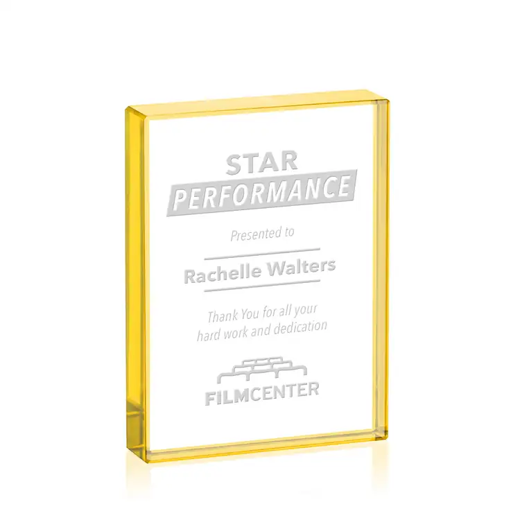 Verona Starfire Crystal Paperweight - Deep Etch #16