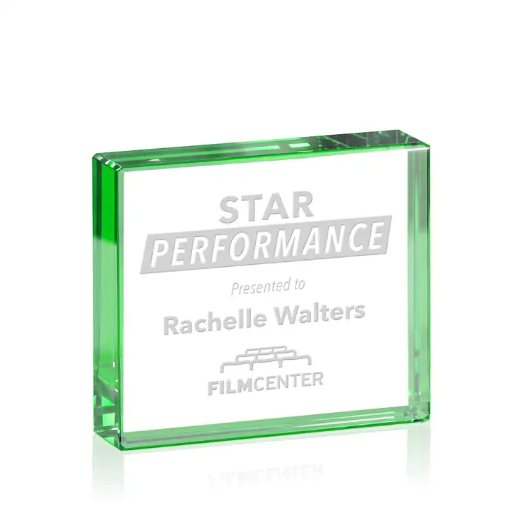 Verona Starfire Crystal Paperweight - Deep Etch #17