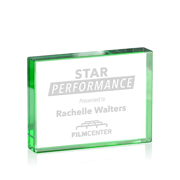 Verona Starfire Crystal Paperweight - Deep Etch #18