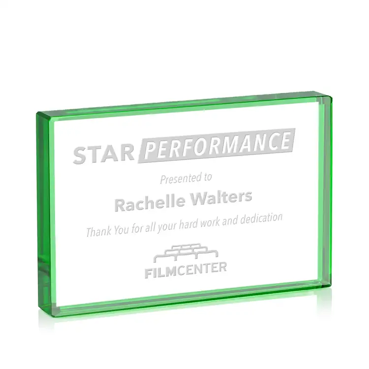 Verona Starfire Crystal Paperweight - Deep Etch #20