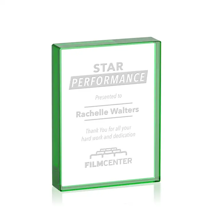 Verona Starfire Crystal Paperweight - Deep Etch #21