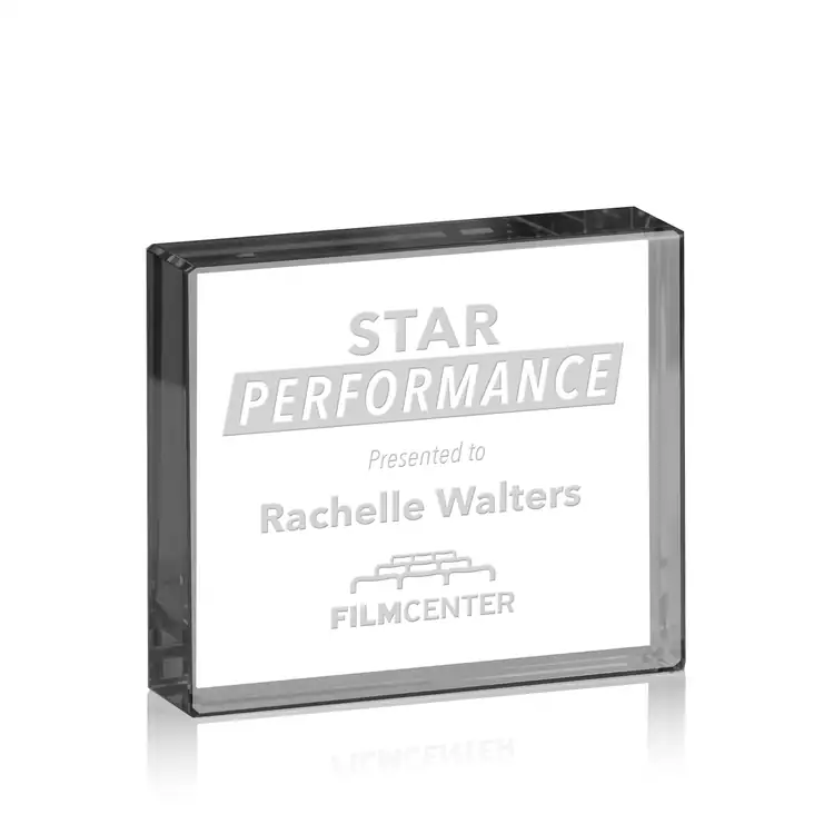 Verona Starfire Crystal Paperweight - Deep Etch #22