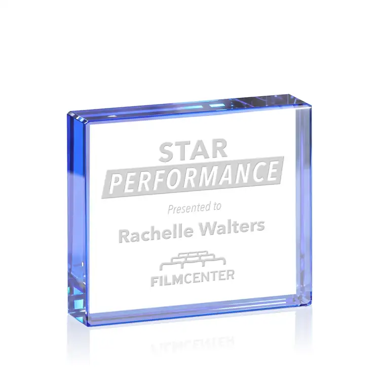 Verona Starfire Crystal Paperweight - Deep Etch #27