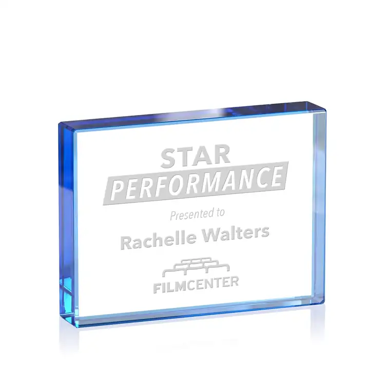 Verona Starfire Crystal Paperweight - Deep Etch #28