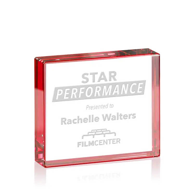 Verona Starfire Crystal Paperweight - Deep Etch #32