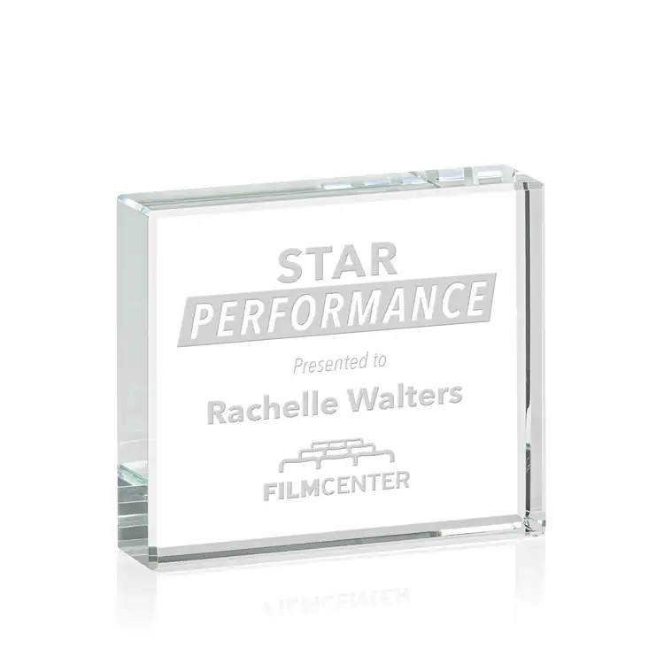 Verona Starfire Crystal Paperweight - Deep Etch #7
