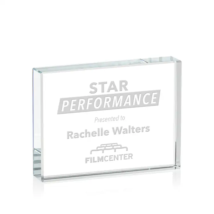 Verona Starfire Crystal Paperweight - Deep Etch #8