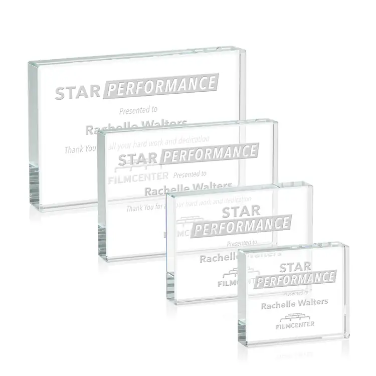 Verona Starfire Crystal Paperweight - Deep Etch