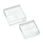 Winston Starfire Crystal Paperweight - Square - Deep Etch