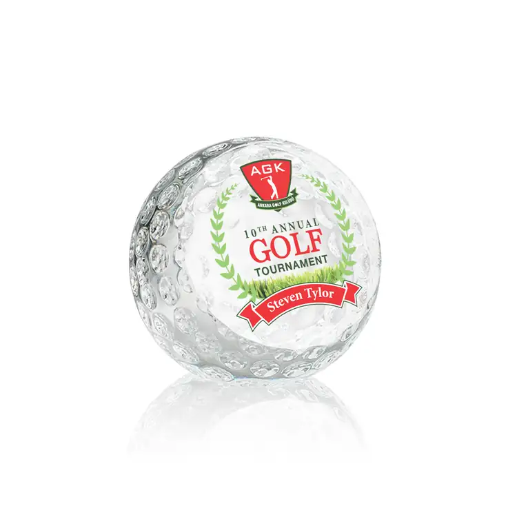 Optical Crystal Golf Ball Paperweight - Multicolor #2