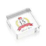 Dayton Square Optical Crystal Paperweight - Multicolor