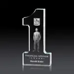 Number 1 Optical Crystal Paperweight - 3D Engraving