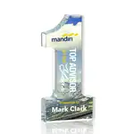 Number 1 Optical Crystal Paperweight - Multicolor