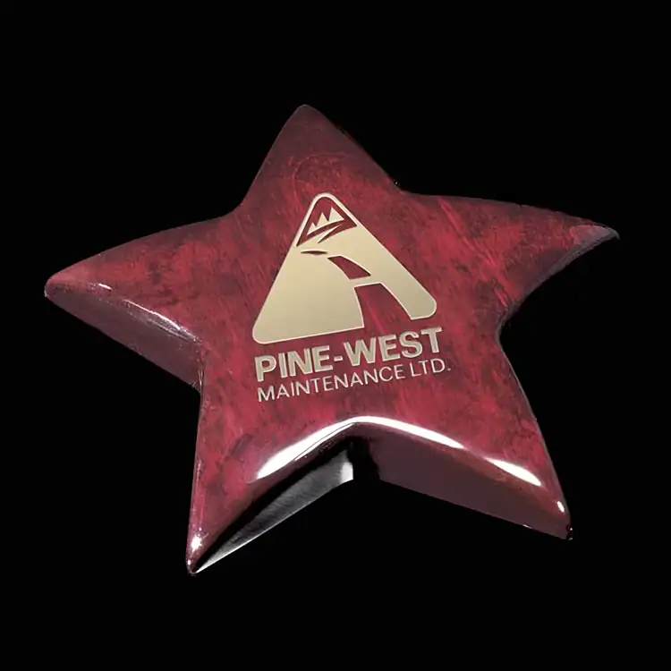 Elgin Rosewood Star Paperweight