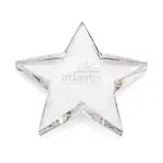 Pentagon Faceted Optical Crystal Star Paperweight - Deep Etch