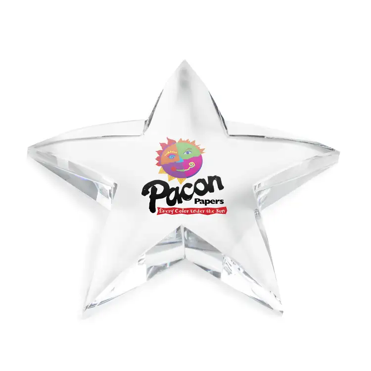 Savoy Star Optical Crystal Paperweight - Multicolor