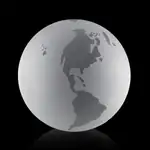 Optical Crystal Globe Paperweight with Frosted Oceans - Deep Etch