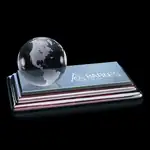 Globe Paperweight on Sommerville Base - Deep Etch