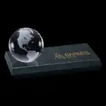 Globe Paperweight on Granite Base - Deep Etch