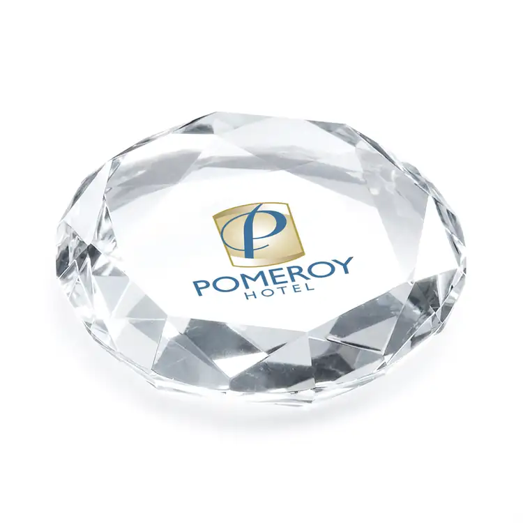 Amherst Octagonal Optical Crystal Paperweight - Multicolor