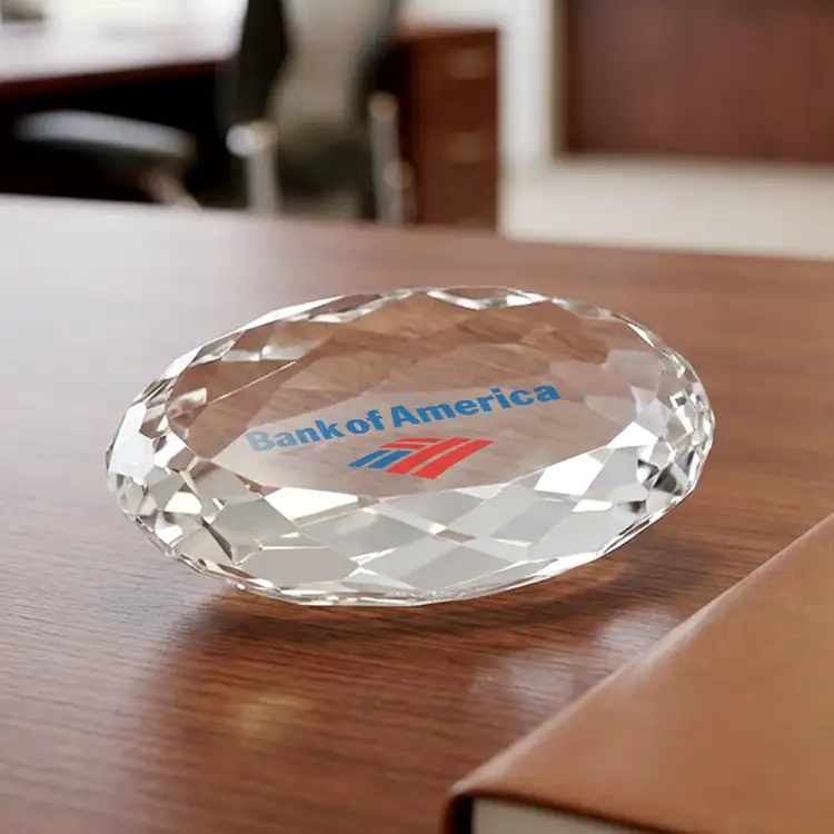 Amherst Oval Optical Crystal Paperweight - Multicolor #2