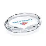 Amherst Oval Optical Crystal Paperweight - Multicolor
