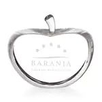 Optical Crystal Apple Paperweight with Flat Front and Back - Deep Etch