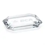 Amherst Rectangular Optical Crystal Paperweight - Deep Etch