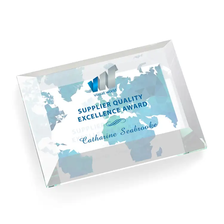 Claughton Rectangular Starfire Crystal Paperweight - Multicolor