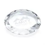 Amherst Round Optical Crystal Paperweight - Deep Etch