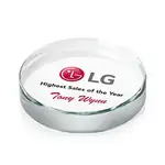 Barrie Round Starfire Crystal Paperweight - Multicolor